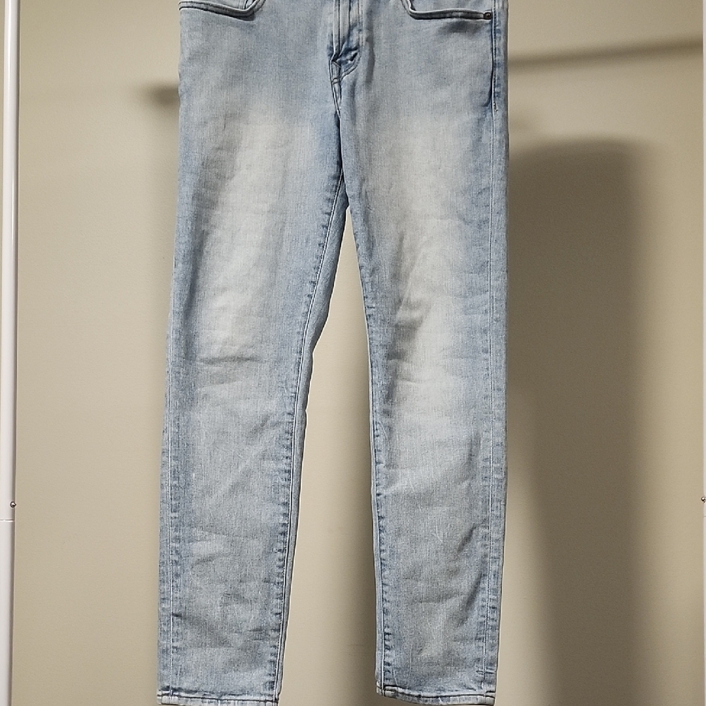 American Eagle Outfitters Men's Faded Blue Slim Jeans Size 31x30